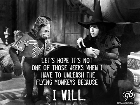 I was very tempted to let out the flying monkeys yesterday