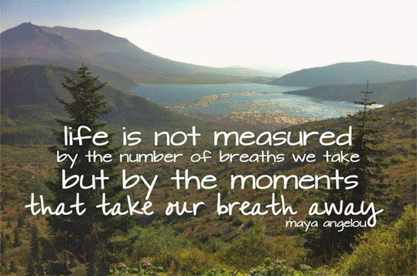 Maya Angelou~ Life is not measured